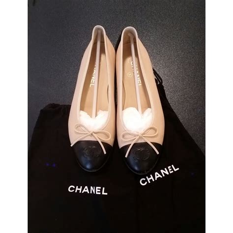 chanel ballerinas black and beige|Chanel ballerina sale.